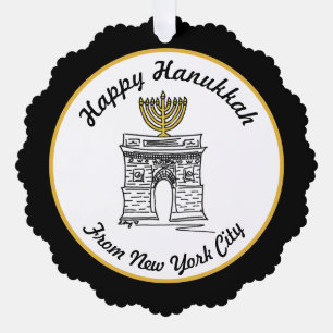 Happy Hanukkah von NYC Menorah Washington Square Ornament Karte
