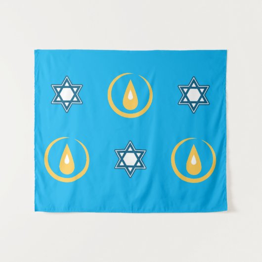 Happy Hanukkah Wandteppich (Vorderseite (Horizontal))