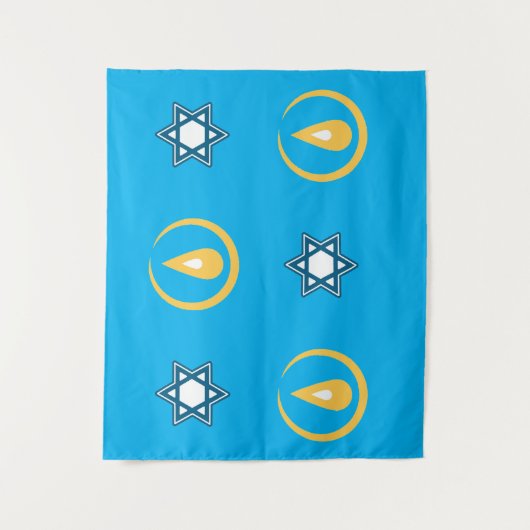 Happy Hanukkah Wandteppich (Vorderseite)