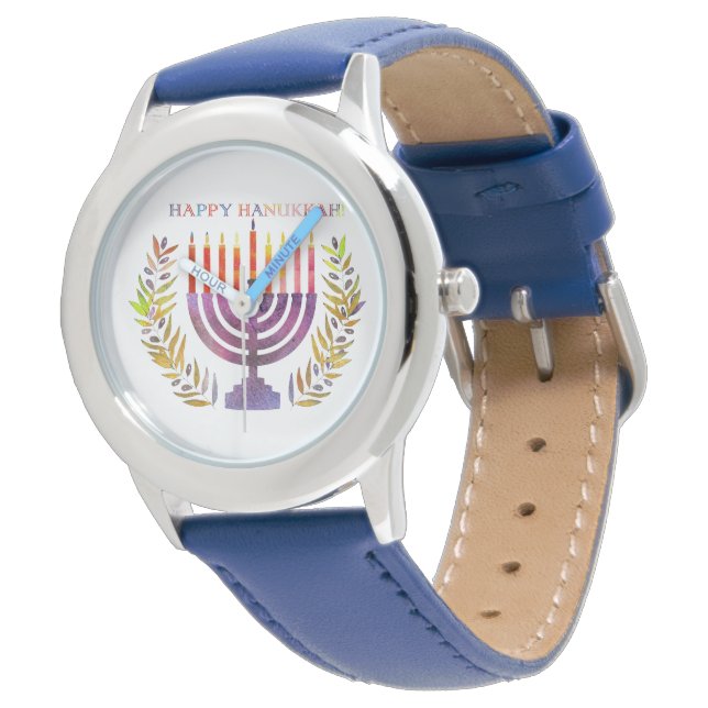 Happy Hanukkah Watch Armbanduhr (Schrägansicht)