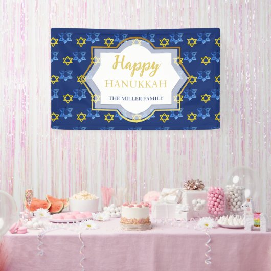 Happy Hanukkah Watercolor Stars von David Banner (Party)