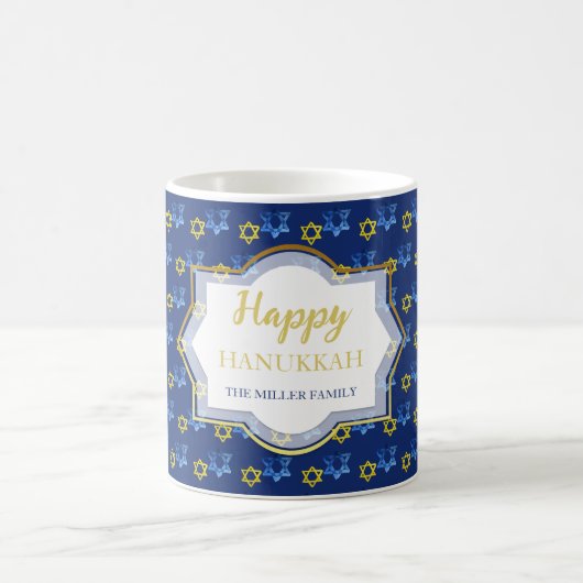 Happy Hanukkah Watercolor Stars von David Kaffeetasse (Mittel)