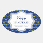 Happy Hanukkah Watercolor Stars von David Ovaler Aufkleber (Vorderseite)