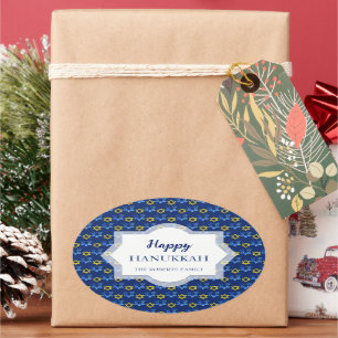 Happy Hanukkah Watercolor Stars von David Ovaler Aufkleber