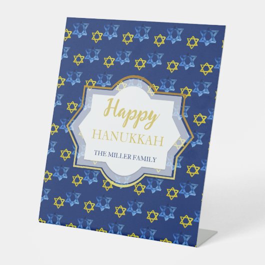 Happy Hanukkah Watercolor Stars von David Sockelschild (Vorderseite)