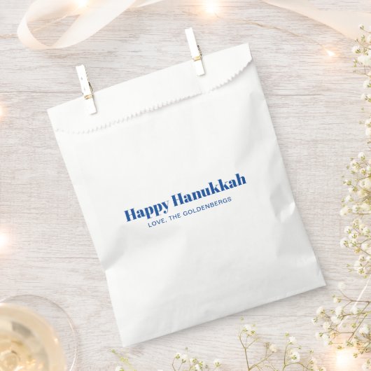 Happy Hanukkah Weiß-Blau-minimalistisch personalis Geschenktütchen (Ausgeschnitten)