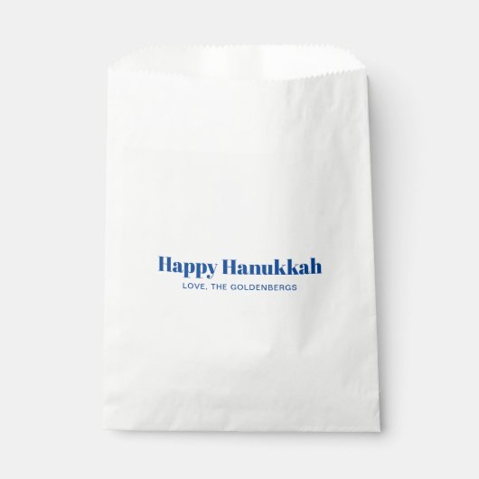 Happy Hanukkah Weiß-Blau-minimalistisch personalis Geschenktütchen (Vorderseite)