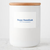 Happy Hanukkah Weiß-Blau-minimalistisch personalis Lebensmitteletikett (Vorderseite)