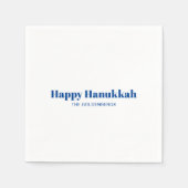 Happy Hanukkah Weiß-Blau-minimalistisch personalis Serviette (Vorderseite)