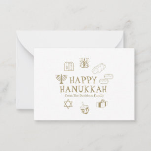 Happy Hanukkah, weißer individuelle Name Mitteilungskarte