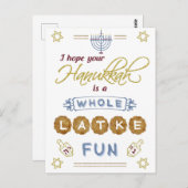 Happy Hanukkah Whole Latke Fun Funny Postkarte (Vorne/Hinten)