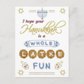 Happy Hanukkah Whole Latke Fun Funny Postkarte (Vorderseite)