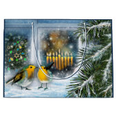 Happy Hanukkah. Winterbilder Große Geschenktüte (Vorderseite)
