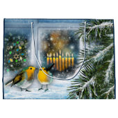 Happy Hanukkah. Winterbilder Große Geschenktüte (Rückseite)