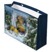 Happy Hanukkah. Winterbilder Große Geschenktüte (Rückseite Schrägansicht)