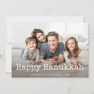 Happy Hanukkah Wird Typewriter Text and Foto Feiertagskarte