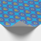 Happy Hanukkah Wrapping Paper Geschenkpapier (Ecke)