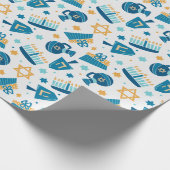 Happy Hanukkah Wrapping Paper Geschenkpapier (Ecke)