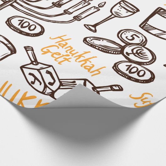 Happy Hanukkah Wrapping Paper Geschenkpapier (Ecke)