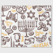 Happy Hanukkah Wrapping Paper Geschenkpapier (Flach)