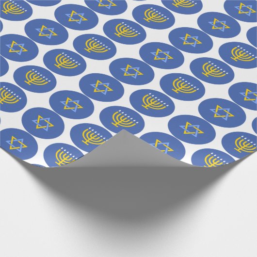 Happy Hanukkah Wrapping Paper Geschenkpapier (Ecke)