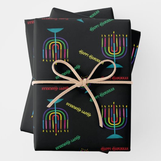 Happy Hanukkah Wrapping Paper Geschenkpapier Set (Beispiel)