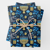 Happy Hanukkah Wrapping Paper Set 3 Geschenkpapier Set (Beispiel)