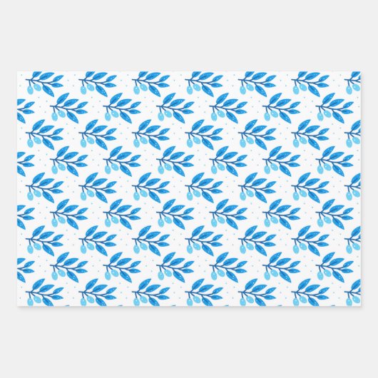 Happy Hanukkah Wrapping Paper Set 3 Geschenkpapier Set (Vorderseite 2)