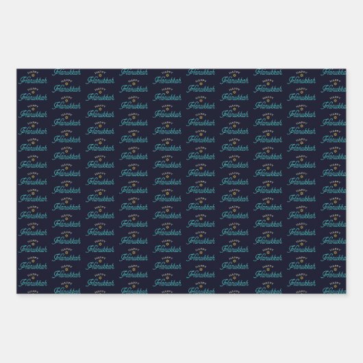 Happy Hanukkah Wrapping Paper Sheets Geschenkpapier Set (Vorderseite 2)