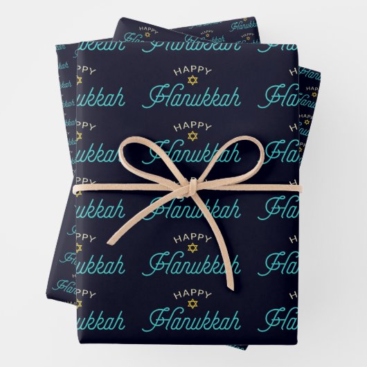 Happy Hanukkah Wrapping Paper Sheets Geschenkpapier Set (Beispiel)