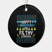 Happy Hanukkah Ya Filthy Schmuck Jewish Sweater Keramik Ornament (Links)