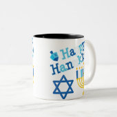 Happy Hanukkah Zweifarbige Tasse (VorderseiteRechts)