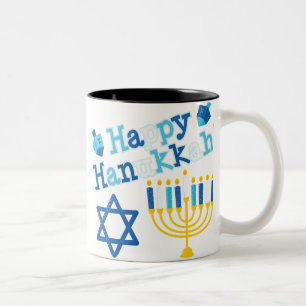 Happy Hanukkah Zweifarbige Tasse