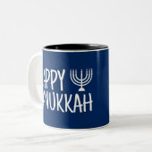 Happy Hanukkah Zweifarbige Tasse (Vorderseite Links)