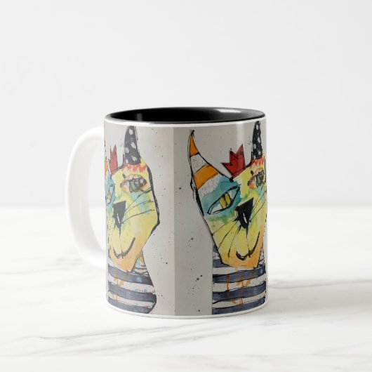 Happy Happy 11oz Mug Zweifarbige Tasse (Vorderseite Links)