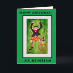 Happy happy Birthday ex husband card Feiertagskarte<br><div class="desc">Greetings card for ex husband's birthday featuring a very happy Highland tanzen.</div>