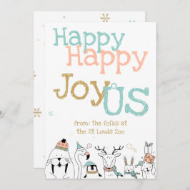 Happy Happy JoyoUs Cartoon Tiere Weihnachten Einladung