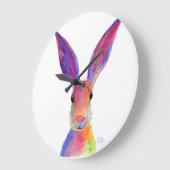 Happy Hare ' JELLY BEAN ' Clock von Shirley Mac Große Wanduhr (Winkel)