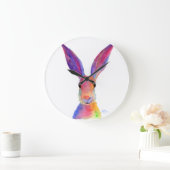 Happy Hare ' JELLY BEAN ' Clock von Shirley Mac Große Wanduhr (Zuhause)