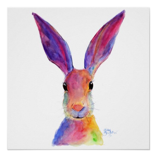 Happy Hare 'Jelly Bean' von Shirley MacArthur Poster (Vorderseite)