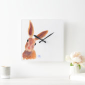 Happy Hare ' Jim Jam' by Shirley MacArthur Quadratische Wanduhr (Zuhause)