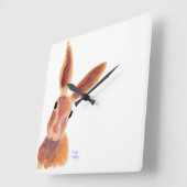 Happy Hare ' Jim Jam' by Shirley MacArthur Quadratische Wanduhr (Winkel)