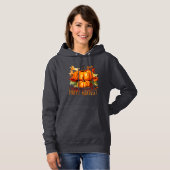 "Happy Harvest" Aquarell Pumpkin & Herbstlaubs Hoodie (Vorne ganz)