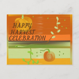 Happy Harvest Celebration Fest Fall Pumpkins Liebe Feiertagspostkarte