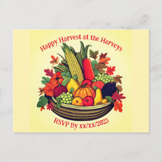 Happy Harvest Cornucopia Einladungspostkarte