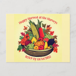 Happy Harvest Cornucopia Einladungspostkarte