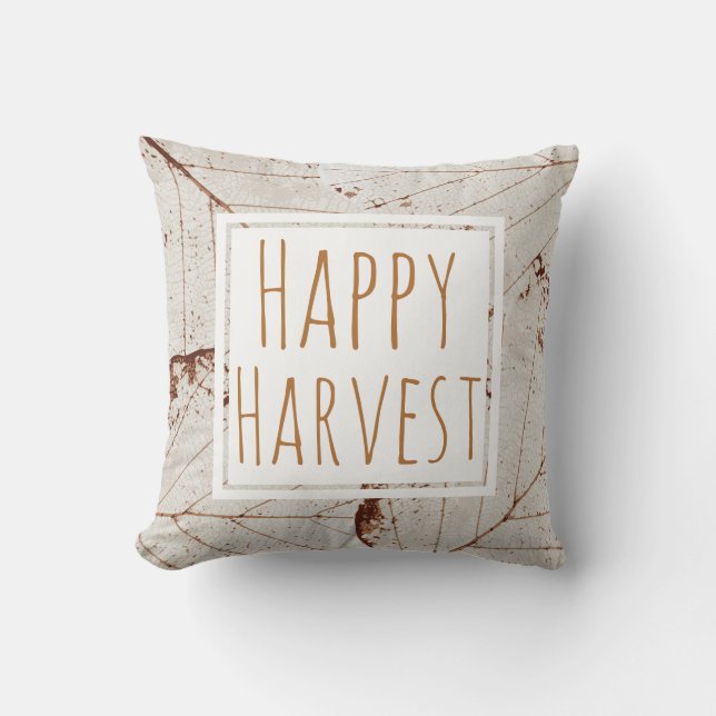 Happy Harvest Leaf Skelette - Personalisiert Kissen (Vorderseite)