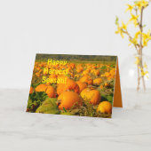 Happy Harvest Season, Pumpkin Patch Scene Gruß Karte (Gelbe Blume)