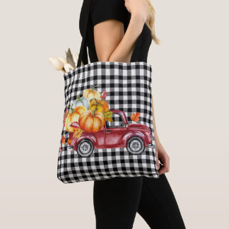 Happy Harvest Vintag Red Truck Tote Bag Tasche