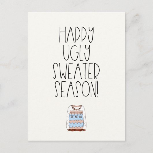 Happy hässliche Pullover-Saison Postkarte (Vorderseite)